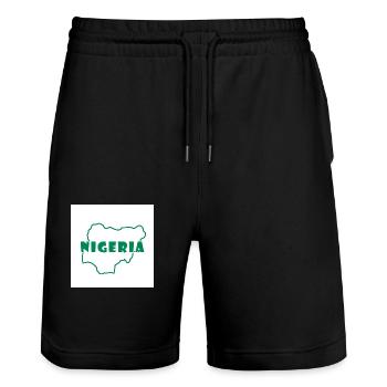 Carte du Nigeria - Short de jogging bio TRAINER Stanley/Stella unisexe - noir - Devant - Nik (191cm) & Marisol (170cm)