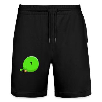 Bee & big mysterious bag - Stanley/Stella Trainer Unisex Organic Jogging Shorts - black - Front - Nik (191cm) & Marisol (170cm)