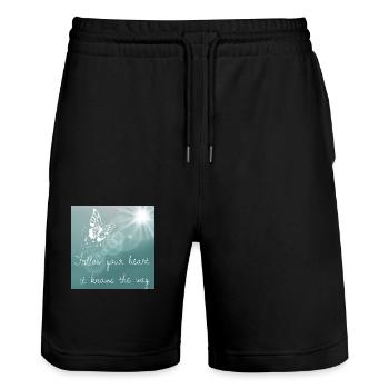 Proverbe anglais poursuivre votre cœur - Short de jogging bio TRAINER Stanley/Stella unisexe - noir - Devant - Nik (191cm) & Marisol (170cm)
