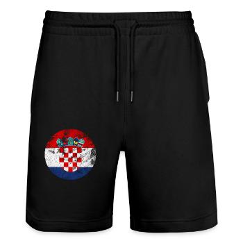 Croatie hrvatska croatie hrv voyage europe zagreb - Short de jogging bio TRAINER Stanley/Stella unisexe - noir - Devant - Nik (191cm) & Marisol (170cm)
