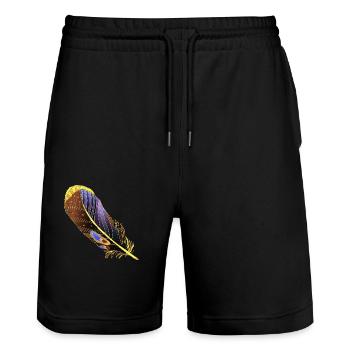 Feder - Stanley/Stella Unisex Bio Joggingshorts Trainer  - Schwarz - Vorne - Nik (191cm) & Marisol (170cm)