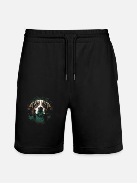 Beagle Dog - Stanley/Stella Trainer Unisex Organic Jogging Shorts - black