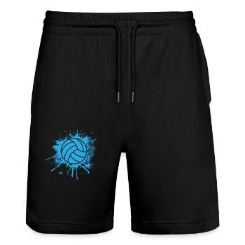 Ballsport - Stanley/Stella Unisex Bio Joggingshorts Trainer  - Schwarz - Vorne - Nik (191cm) & Marisol (170cm)