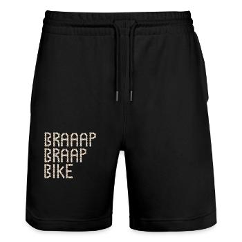 Fahrrad - Stanley/Stella Unisex Bio Joggingshorts Trainer  - Schwarz - Vorne - Nik (191cm) & Marisol (170cm)