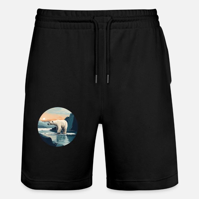 Ours blanc - Short de jogging bio TRAINER Stanley/Stella unisexe - noir