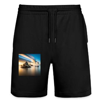 Sea of Dreams - Stanley/Stella Unisex Bio Joggingshorts Trainer  - Schwarz - Vorne - Nik (191cm) & Marisol (170cm)