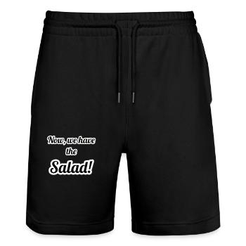 PhotoRoom 20230718 011131 - Stanley/Stella Unisex Bio Joggingshorts Trainer  - Schwarz - Vorne - Nik (191cm) & Marisol (170cm)