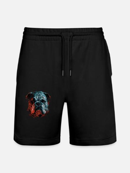 Grumpy English Bulldog - Stanley/Stella Trainer Unisex Organic Jogging Shorts - black