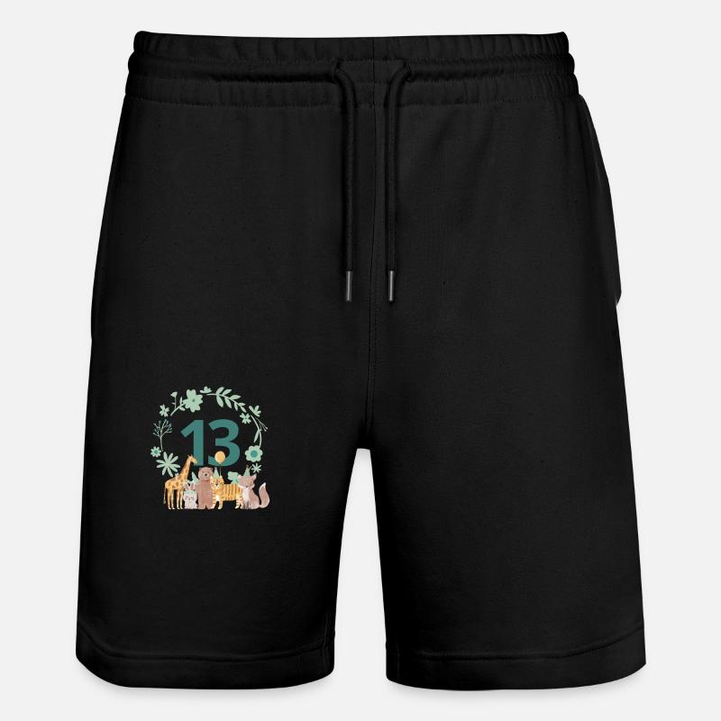 13e anniversaire - anniversaire animaux - Short de jogging bio TRAINER Stanley/Stella unisexe - noir