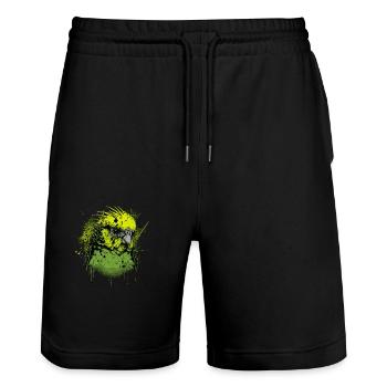 Green Budgie - Stanley/Stella Trainer Unisex Organic Jogging Shorts - black - Front - Nik (191cm) & Marisol (170cm)