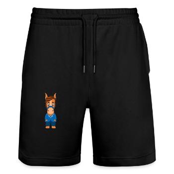 BRÄUTIGAM - PFERD - Stanley/Stella Unisex Bio Joggingshorts Trainer  - Schwarz - Vorne - Nik (191cm) & Marisol (170cm)