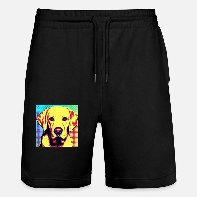 Labrador Pop Art - Stanley/Stella Unisex Bio Joggingshorts Trainer  - Schwarz