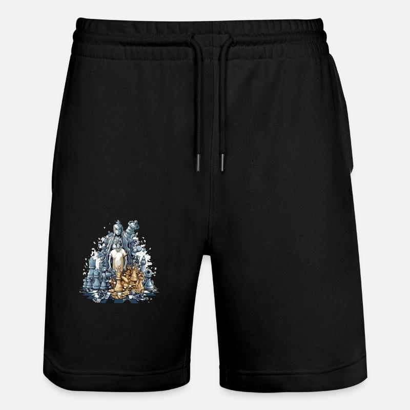 Chess carnage - Stanley/Stella Trainer Unisex Organic Jogging Shorts - black
