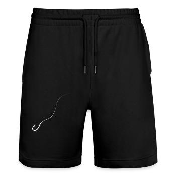 Fish Hook Line Fisherman Fisherman Fish Fishing - Stanley/Stella Trainer Unisex Organic Jogging Shorts - black - Front - Nik (191cm) & Marisol (170cm)