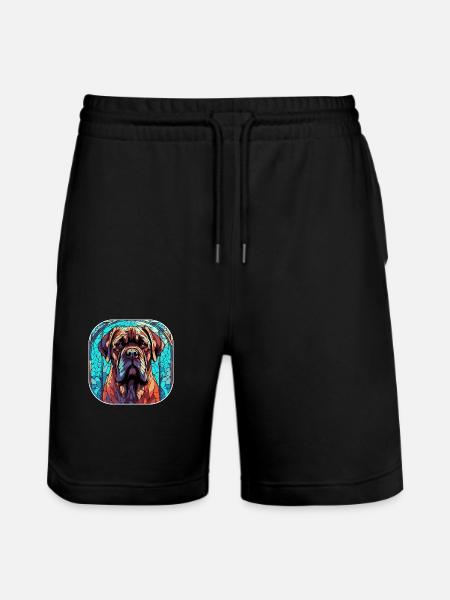Farverig engelsk mastiff hunderace akvarel glas - Stanley/Stella Trainer økologiske unisex joggingshorts - sort