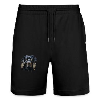 Hund - Stanley/Stella Unisex Bio Joggingshorts Trainer  - Schwarz - Vorne - Nik (191cm) & Marisol (170cm)