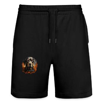 Hund - Stanley/Stella Unisex Bio Joggingshorts Trainer  - Schwarz - Vorne - Nik (191cm) & Marisol (170cm)