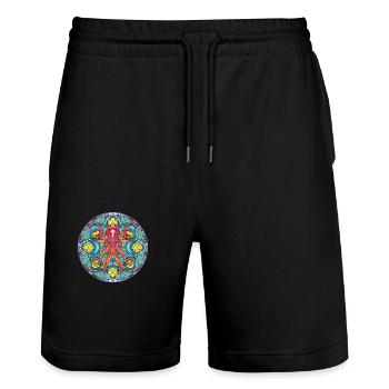 Squid Colorful Aquarelle Animal Animal Illustration - Short de jogging bio TRAINER Stanley/Stella unisexe - noir - Devant - Nik (191cm) & Marisol (170cm)