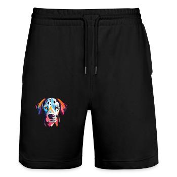 Dalmatien Chien Coloré Aquarelle Animal Cartoon - Short de jogging bio TRAINER Stanley/Stella unisexe - noir - Devant - Nik (191cm) & Marisol (170cm)