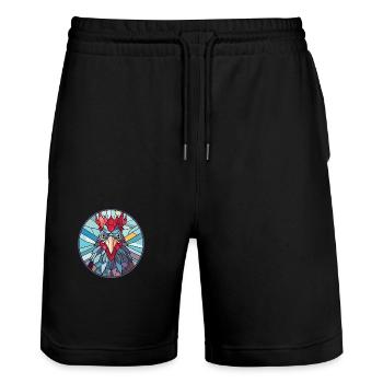 Henne Buntes Aquarell Tier Haustier Illustration - Stanley/Stella Unisex Bio Joggingshorts Trainer  - Schwarz - Vorne - Nik (191cm) & Marisol (170cm)