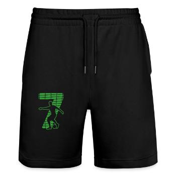 soccer sport soccer terrain de soccer - Short de jogging bio TRAINER Stanley/Stella unisexe - noir - Devant - Nik (191cm) & Marisol (170cm)