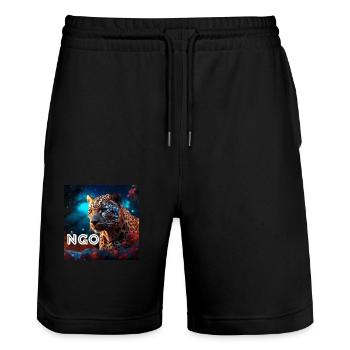NGO - Short de jogging bio TRAINER Stanley/Stella unisexe - noir - Devant - Nik (191cm) & Marisol (170cm)