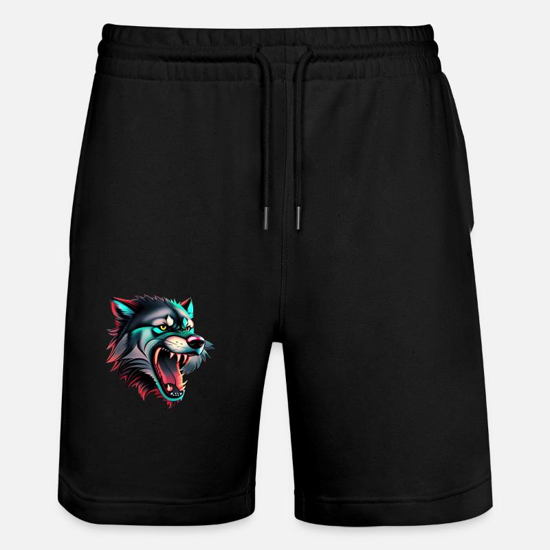 wolf - Stanley/Stella Trainer Unisex Organic Jogging Shorts - black