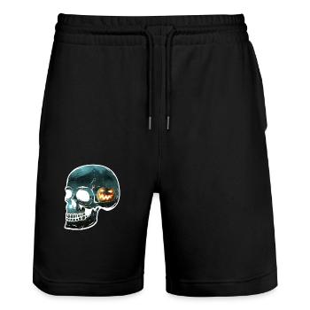 Schädel erschreckende Vision - Stanley/Stella Unisex Bio Joggingshorts Trainer  - Schwarz - Vorne - Nik (191cm) & Marisol (170cm)
