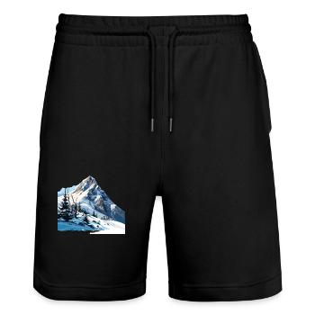 Endlich Winter - Stanley/Stella Unisex Bio Joggingshorts Trainer  - Schwarz - Vorne - Nik (191cm) & Marisol (170cm)