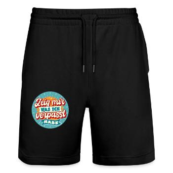 Zeig mir was ich verpasst habe - Stanley/Stella Unisex Bio Joggingshorts Trainer  - Schwarz - Vorne - Nik (191cm) & Marisol (170cm)