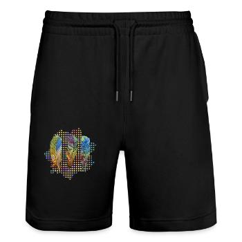Pen - Stanley/Stella Trainer Unisex Organic Jogging Shorts - black - Front - Nik (191cm) & Marisol (170cm)