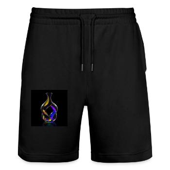 Kleinsche Flasche -03- - Stanley/Stella Unisex Bio Joggingshorts Trainer  - Schwarz - Vorne - Nik (191cm) & Marisol (170cm)