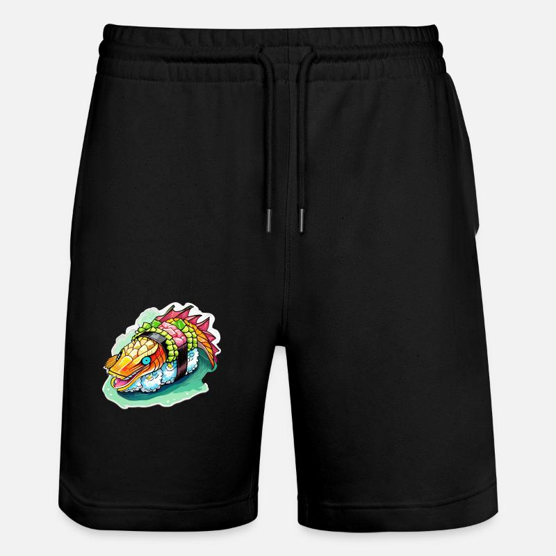 Sushi-Drache - Stanley/Stella Unisex Bio Joggingshorts Trainer  - Schwarz