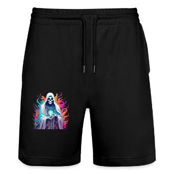 Death - Stanley/Stella Unisex Bio Joggingshorts Trainer  - Schwarz - Vorne - Nik (191cm) & Marisol (170cm)
