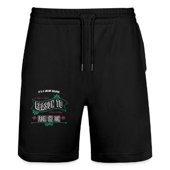 Croire Conspiration Cadeau Blagues Terre Noël - Short de jogging bio TRAINER Stanley/Stella unisexe - noir - Devant - Nik (191cm) & Marisol (170cm)