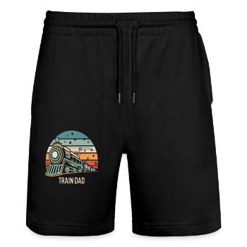 Train Dad - Stanley/Stella Unisex Bio Joggingshorts Trainer  - Schwarz - Vorne - Nik (191cm) & Marisol (170cm)