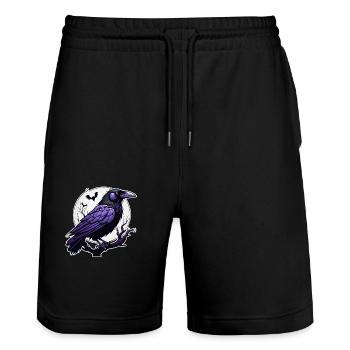 Halloween - Hard Rock - Rabe - Stanley/Stella Unisex Bio Joggingshorts Trainer  - Schwarz - Vorne - Nik (191cm) & Marisol (170cm)