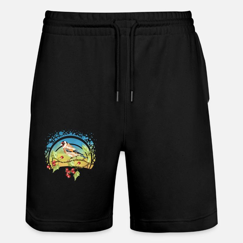 Bunter Vogel - Stanley/Stella Unisex Bio Joggingshorts Trainer  - Schwarz