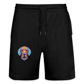 Armenische Gampr-Hunderasse Aquarell-Illustration - Stanley/Stella Unisex Bio Joggingshorts Trainer  - Schwarz - Vorne - Nik (191cm) & Marisol (170cm)