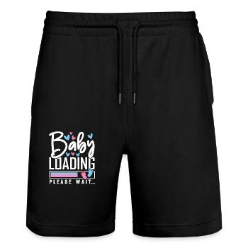 Chargement de bébé s’il vous plaît attendre - Short de jogging bio TRAINER Stanley/Stella unisexe - noir - Devant - Nik (191cm) & Marisol (170cm)