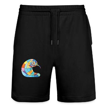 Schnecke, Buntes, Aquarell, Tier, Haustier, Illustration - Stanley/Stella Unisex Bio Joggingshorts Trainer  - Schwarz - Vorne - Nik (191cm) & Marisol (170cm)