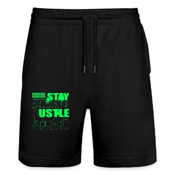 Stay Positive Street Art Urban Spray Vintage Retro - Stanley/Stella Trainer Unisex Organic Jogging Shorts - black - Front - Nik (191cm) & Marisol (170cm)