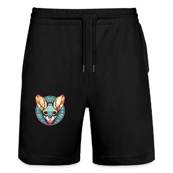 Jerboa Aquarelle colorée Animal animal Illustration pour animaux de compagnie - Short de jogging bio TRAINER Stanley/Stella unisexe - noir - Devant - Nik (191cm) & Marisol (170cm)