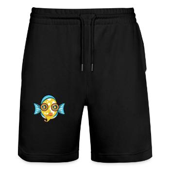 Flounder Fish Colorful Watercolor Animal Cartoon - Stanley/Stella Trainer Unisex Organic Jogging Shorts - black - Front - Nik (191cm) & Marisol (170cm)