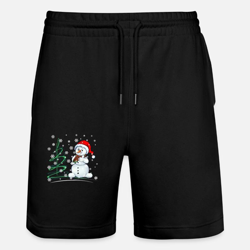 Bonhomme de neige de Noël - Short de jogging bio TRAINER Stanley/Stella unisexe - noir