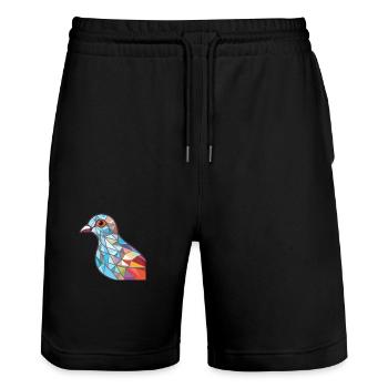 Colombe aquarelle colorée Animal animal Illustration pour animaux de compagnie - Short de jogging bio TRAINER Stanley/Stella unisexe - noir - Devant - Nik (191cm) & Marisol (170cm)