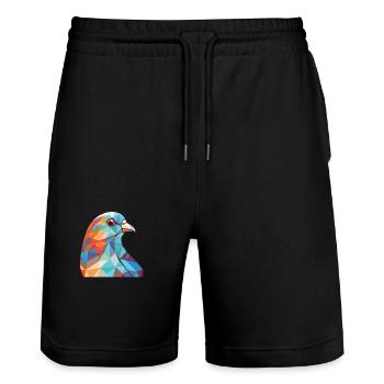 Colombe aquarelle colorée Animal animal Illustration pour animaux de compagnie - Short de jogging bio TRAINER Stanley/Stella unisexe - noir - Devant - Nik (191cm) & Marisol (170cm)