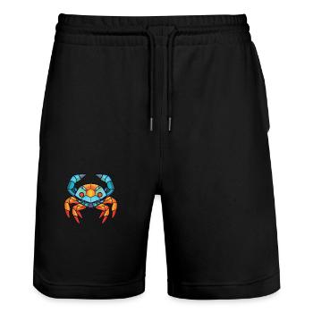 Crabe aquarelle colorée Animal animal animal Illustration - Short de jogging bio TRAINER Stanley/Stella unisexe - noir - Devant - Nik (191cm) & Marisol (170cm)