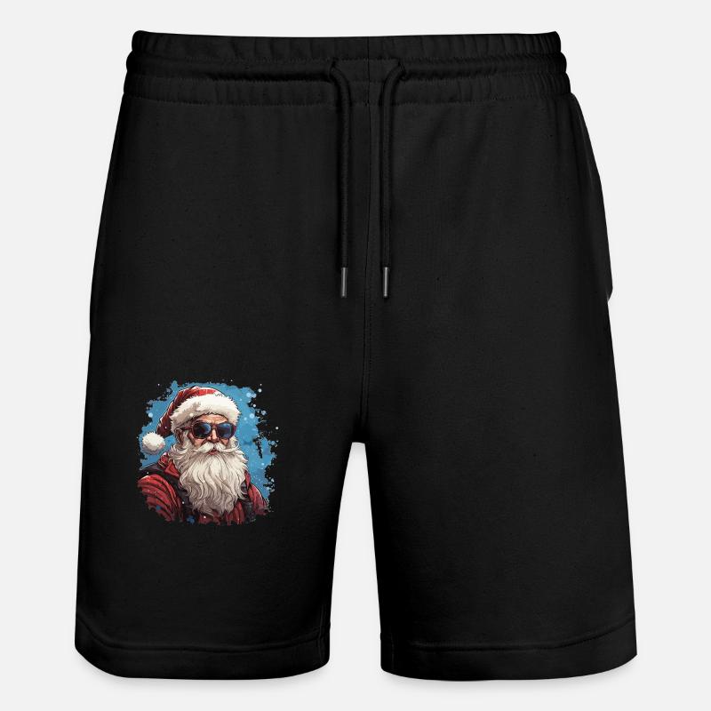 Weihnachtsmann - Illustration - Stanley/Stella Unisex Bio Joggingshorts Trainer - Schwarz