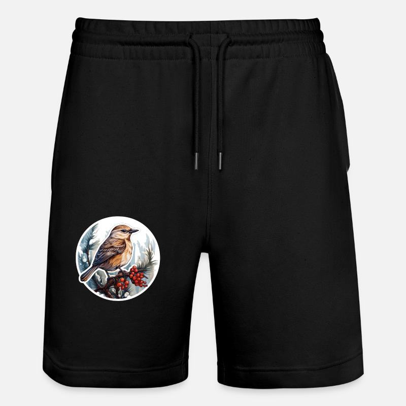 Oiseaux en hiver - Short de jogging bio TRAINER Stanley/Stella unisexe - noir